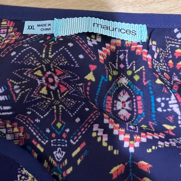 Navy blue patterned Tunic XXL - Picture 5 of 6